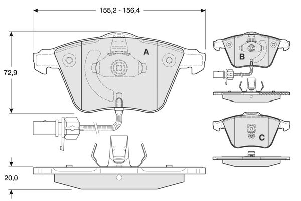 PROCODIS FRANCE Комплект тормозных колодок, дисковый тормоз PF1314